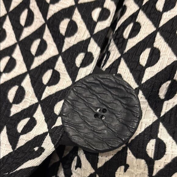 Joseph Ribkoff Black and White Blazer with Geometric and Floral Patterns - Picture 7 of 12